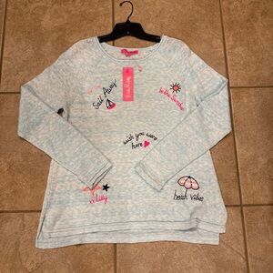 Lilly Pulitzer Danette Blue Marl Lightweight Knit Sweater